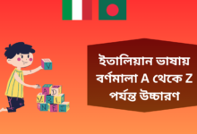 ইতালিয়ান ভাষায় বর্ণমালা A - Z পর্যন্ত উচ্চারণ